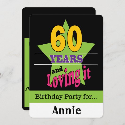 Invitation 60 ans et l'amour (Devant / Derrière)