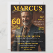 Invitation 60 ans style magazine thème Whisky (Devant)