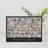 Invitation 60 Collage Photo Ajoutez votre message éditable en (Debout devant)