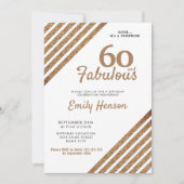 Invitation 60 et fabuleux Elegant Gold Parties scintillant 60 (Devant)