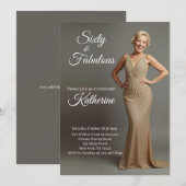 Invitation 60 et Fabuleux | Fête d'anniversaire 60 ans (Devant / Derrière)