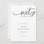 Invitation 60 et Fabuleux Moderne Script 60ème Anniversaire (Devant)