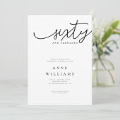 Invitation 60 et Fabuleux Moderne Script 60ème Anniversaire (Debout devant)