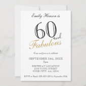 Invitation 60 et fabuleux script élégant Anniversaire (Devant)