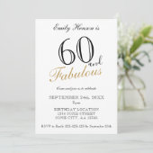 Invitation 60 et fabuleux script élégant Anniversaire (Debout devant)