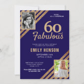 Invitation 60 et Fabulous Gold Parties scintillant 2 Photo 60 (Devant)