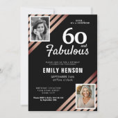 Invitation 60 et Fabulous Gold Rose 2 Photo Anniversaire (Devant)