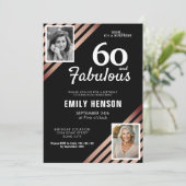 Invitation 60 et Fabulous Gold Rose 2 Photo Anniversaire (Debout devant)