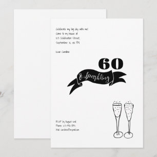 Invitation 60 et main scintillante tirée noir et blanc