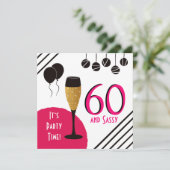 Invitation 60 et Sassy Anniversaire Champagne Flute (Debout devant)