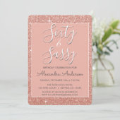 Invitation 60 et Sassy Anniversaire Rose Gold Blush Pink Part (Debout devant)