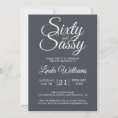 Invitation 60 et Sassy Black White Chic 60e fête d'anniversai (Devant)
