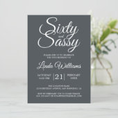 Invitation 60 et Sassy Black White Chic 60e fête d'anniversai (Debout devant)