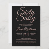 Invitation 60 et Sassy Pink Parties scintillant 60e fête d'an (Devant)