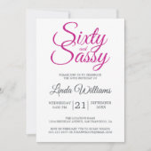 Invitation 60 et Sassy Pink Parties scintillant 60e fête d'an (Devant)