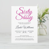 Invitation 60 et Sassy Pink Parties scintillant 60e fête d'an (Debout devant)