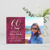 Invitation 60 et Sassy Red Rose Photo Anniversaire (Debout devant)