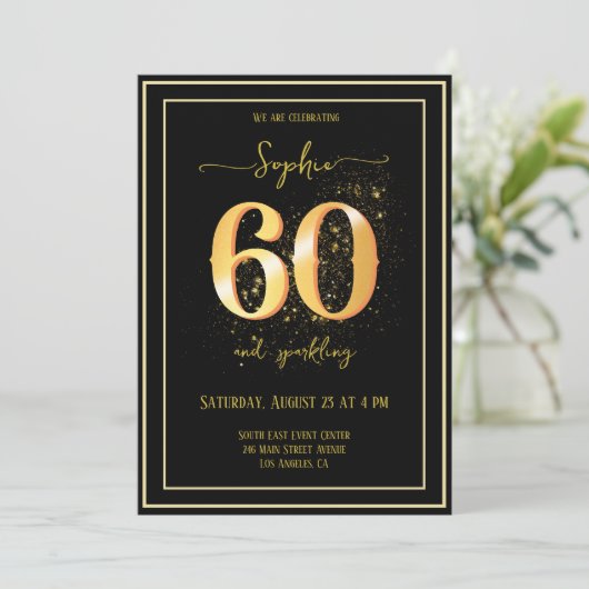 Invitation 60 et Sparkling Gold et Noir Anniversaire (Debout devant)