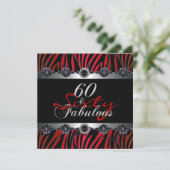 Invitation 60 & Fabuleux 60e anniversaire fête Zebra Silver R (Debout devant)