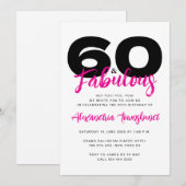 Invitation 60 & Fabuleux Anniversaire 60 ans gras (Devant / Derrière)