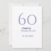 Invitation 60 & fabuleux anniversaire violet gras nom date st (Dos)
