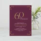 Invitation 60 & Fabuleux Burgundy Blanc & Or Anniversaire (Debout devant)