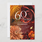 Invitation 60 & Fabuleux Couleur de soleil foncé Moody Floral (Devant)