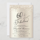 Invitation 60 Fabuleux Gold Parties scintillant fête d'annive (Devant)