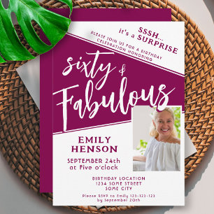 Invitation 60 & Fabuleux Magenta Photo 60e anniversaire Surpr