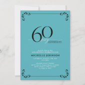 Invitation 60 & Fabuleux Turquoise Noir & Blanc Anniversaire (Devant)