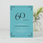 Invitation 60 & Fabuleux Turquoise Noir & Blanc Anniversaire (Debout devant)