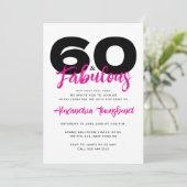 Invitation 60 & Fabulous Bold Girly 60th Birthday (Debout devant)