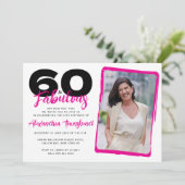 Invitation 60 & Fabulous Bold Girly Photo 60th Birthday (Debout devant)