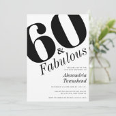 Invitation 60 & Fabulous Bold Number 60th Birthday (Debout devant)