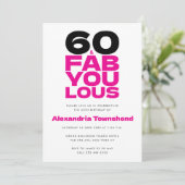 Invitation 60 & Fabulous Bold Pink Typography 60th Birthday (Debout devant)