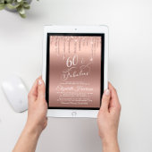 Invitation 60 Fabulous Rose Gold Glitter Birthday Party