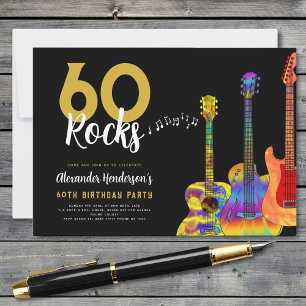Invitation 60 Rocks Guitar 60e anniversaire fête