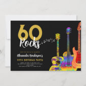 Invitation 60 Rocks Guitare Fête des 60 ans (Devant)