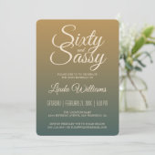 Invitation 60 Sassy Gold Emerald Ombre 60e fête d'anniversair (Debout devant)