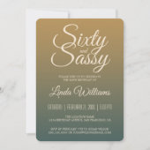 Invitation 60 Sassy Gold Emerald Ombre 60e fête d'anniversair (Devant)