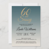 Invitation 60 Sassy Gold Emerald Ombre 60e fête d'anniversair (Devant)