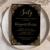 Invitation 60e 60e Frame Gold Black Anniversaire
