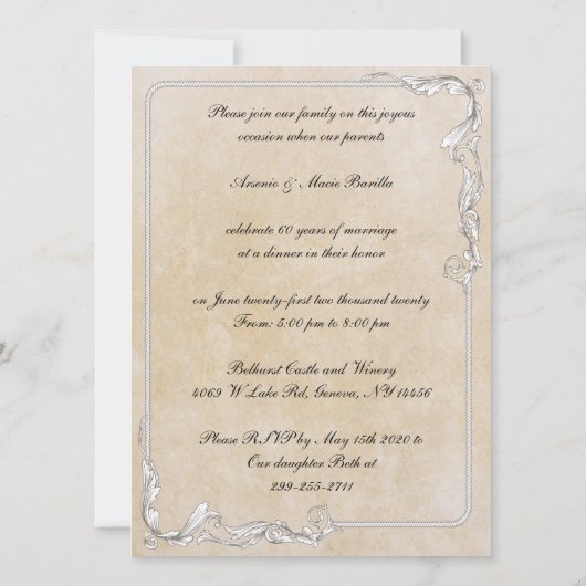 Invitation 60e anniversaire (Dos)