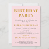 Invitation 60e anniversaire 1962 Pink Gold Elegant Chic (Dos)