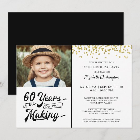 Invitation 60e anniversaire 60 ans dans la fabrication de l'o (Devant / Derrière)