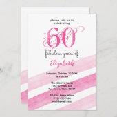 Invitation 60e anniversaire 60 ans fabuleux PINK (Devant / Derrière)