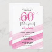 Invitation 60e anniversaire 60 ans fabuleux PINK (Devant / Derrière)