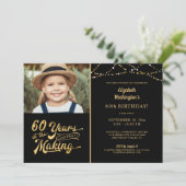 Invitation 60e anniversaire ANNÉES DANS LES lumières à cordes (Debout devant)