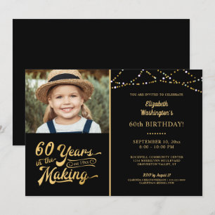 Invitation 60e anniversaire ANNÉES DANS LES lumières à cordes