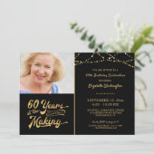 Invitation 60e anniversaire ANNÉES DANS LES lumières à cordes (Debout devant)